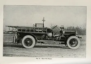 Early 20th Century Knox Fire Wagon Print, Brookline, 1912