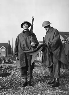Prints of Two members of the Home Guard (employees of Drayton Paper Works, Fulham, London) Fulham Prints: Dads Army Print: Home Guard Members at Drayton Paper Works