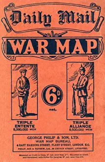 World War 1 Maps Prints: Daily Mail War Map, WW1