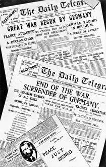 Daily Telegraph front pages, 1914, 1918 and 1919, WW1 Daily Telegraph front pages, 1914, 1918 and 1919, WW1