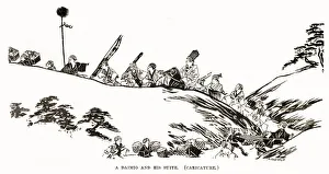 A Daimyo and his suite making a journey Date: circa 1870 A Daimyo and his suite making a journey Date: circa 1870