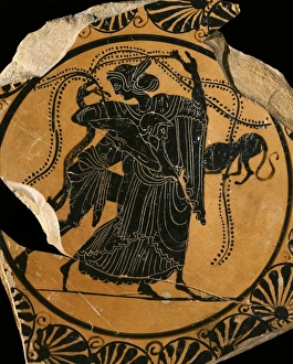 Dance scene. 6th c. BC. Kylix with black figures Dance scene. 6th c. BC. Kylix with black figures
