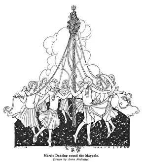 Maypole Dancing Prints: Dancing Round Maypole
