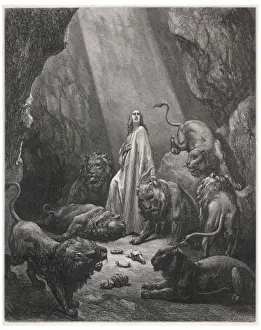 Daniel In The Lions Den Prints: Daniel in Den (Dore)