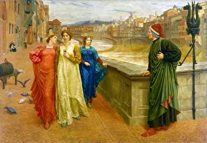 Dante Alighieri sees Beatrice Portinari Print