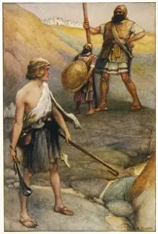 Historical Battle Scenes Prints: David & Goliath