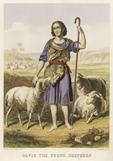 Print of David as a Shepherd