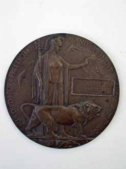 Death Plaque in the name of Ernest Emmerson Death Plaque in the name of Ernest Emmerson