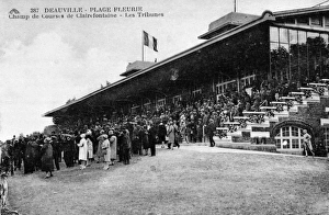 Deauville racecourse with crowd, France Deauville racecourse with crowd, France