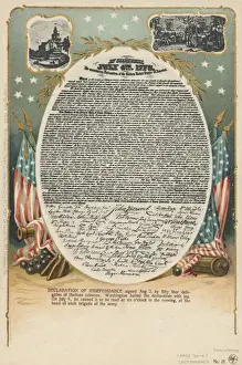 Star Spangled Banner Illustration Prints: The Declaration of Independence, USA