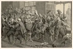 Prints of THE DEFENESTRATION OF PRAGUE Bohemian protestants, angry when Catholics destroy two of their churches, throw royal officials from the palace windows Czech Republic Prints: Print of The Defenestration of Prague