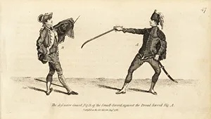 Defensive guard of the small sword (B) against Defensive guard of the small sword (B) against