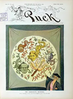 Puck Magazine Illustration Prints: The democratic microbes