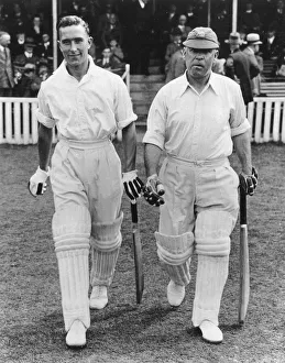 Denis Compton and Patsy Hendren at The Oval, London Denis Compton and Patsy Hendren at The Oval, London