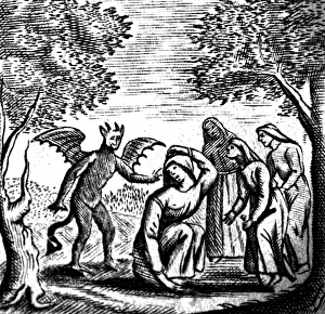 The Devil corrupting a group of nuns The Devil corrupting a group of nuns