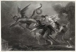 Devil and Witches Print 1839