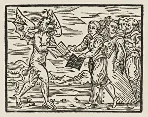 Mary Evans Print of The Devil Exchanges Copies