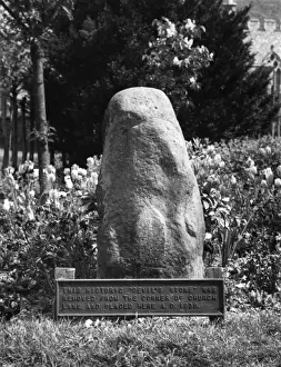 The Devils Stone Print, Ancient Mark-Stone near Newington Church, Kent