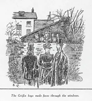 Diary of a Nobody Print: The Griffin Boys made faces through the windows
