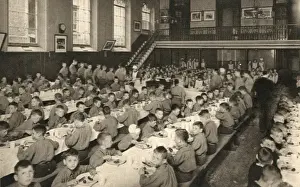 Historical Orphanages UK Prints: Dining Hall, Alexandra Orphanage, Haverstock Hill, London