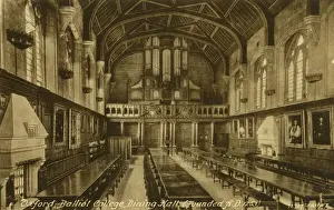 College Prints: The Dining Hall of Balliol College Print circa 1910s