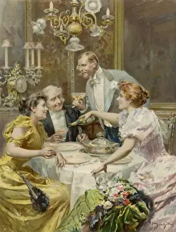 Champagne Pouring Prints: Dinner Party / Marchetti
