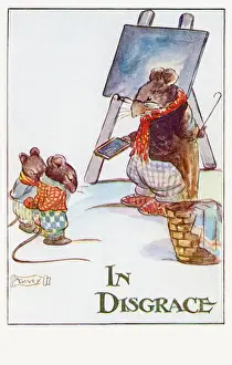 Anthropomorphic Mice in Disgrace Print, 1924