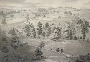 Early American Landscape Prints: Distant view of Boston
