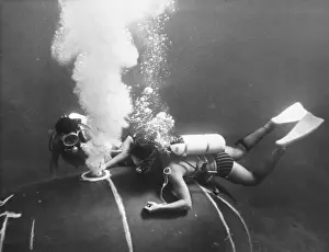 Historical Diving Equipment Prints: Diving, Malta 1969