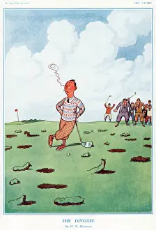 The Divotee, H. M. Bateman Humorous Golf Print