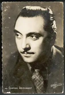 Print of Django Reinhardt, Belgian jazz guitarist