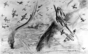 Dog-Fight between British Fighters and German Aircraft; Seco Dog-Fight between British Fighters and German Aircraft; Seco