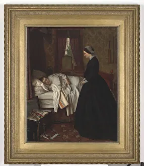Domestic interior with a sleeping soldier Domestic interior with a sleeping soldier