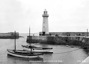 Donaghadee Lighthouse and Pier Print - Early 1900s