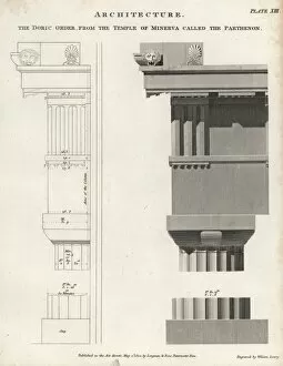 Abrahamrees Collection: Doric order capital, column and base from the Parthenon
