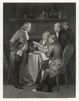 US Founding Fathers Prints: Drafting the American Declaration of Independence