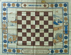 Draught board with ships and aeroplanes - WWI Draught board with ships and aeroplanes - WWI