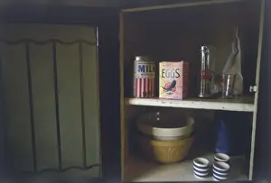 Dried Milk & Eggs Print - A wartime kitchen cupboard