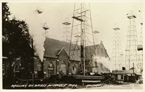 Drilling rigs - Churchyard - Kilgore, Texas, USA Drilling rigs - Churchyard - Kilgore, Texas, USA