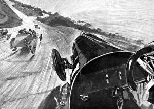 Print of Drivers View at Brooklands, 110mph