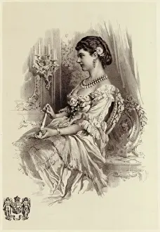 Prints of GEORGINA, COUNTESS OF DUDLEY British aristocracy Daughter of Thomas Moncreiffe, 7th Bt; married (as 2nd wife) 1st Earl of Dudley in 1865 Date: - Whitehall Prints: Georgina, Countess of Dudley Print 1865