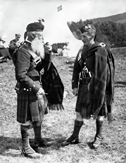 Two Duff Highlanders at Braemar Games, Scotland Two Duff Highlanders at Braemar Games, Scotland
