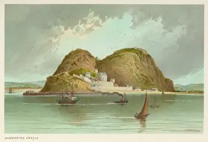 Prints of View of the Castle at Dumbarton Country Prints: Dumbarton Castle 1880s Print