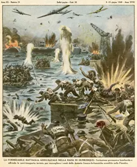 Dunkirk Evacuation Print: British Retreat from France, 1940