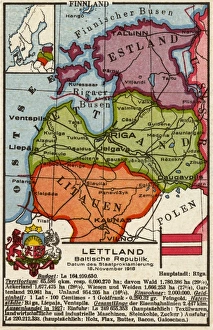 Dutch map postcard of the Baltic States Dutch map postcard of the Baltic States