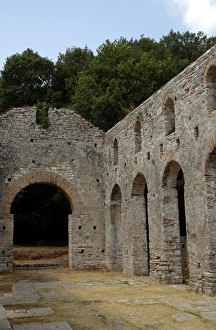 Early Christian art. Albania. Butrint. Great Basilica and th Early Christian art. Albania. Butrint. Great Basilica and th