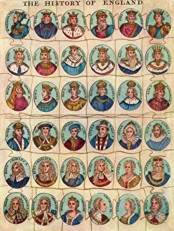 Early jigsaw puzzle showing Kings & Queens of England Early jigsaw puzzle showing Kings & Queens of England