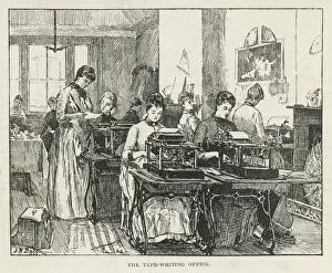 Victorian Era Communications Prints: An early typing pool