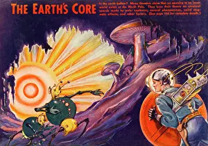 Prints of Hollow Earth theories suggest that there could be entrances to our planet at the Poles, giving us potential access to Earths core : who knows what we might find ? Space Exploration Prints: Hollow Earth Theory and Potential Polar Entrances Print