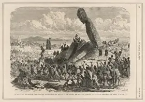 Easter Island Figures Print: French Navy Destruction